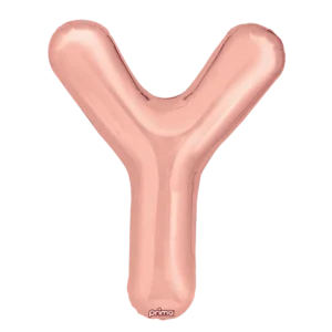 Prima 16 inch Letter Y Rose Gold Foil Balloon (2 Pack)