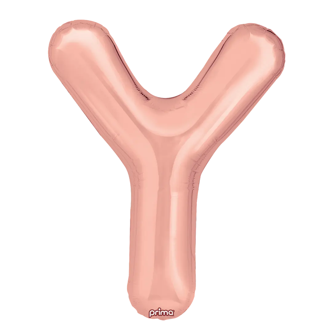 Prima 16 inch Letter Y Rose Gold Foil Balloon (2 Pack)
