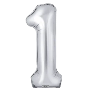 Prima 16 inch Silver Number 1 Foil Balloon (2)