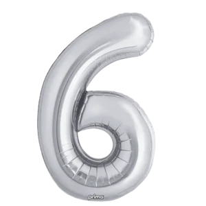 Prima 16 inch Silver Number 6 Foil Balloon (2)