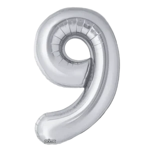 Prima 34 inch Silver Number 9 Foil Balloon
