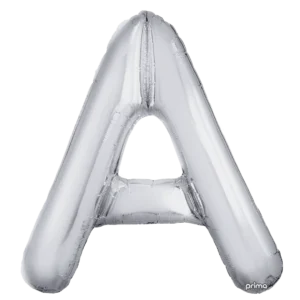 Prima 16 inch Letter A Silver Foil Balloon (2 Pack)