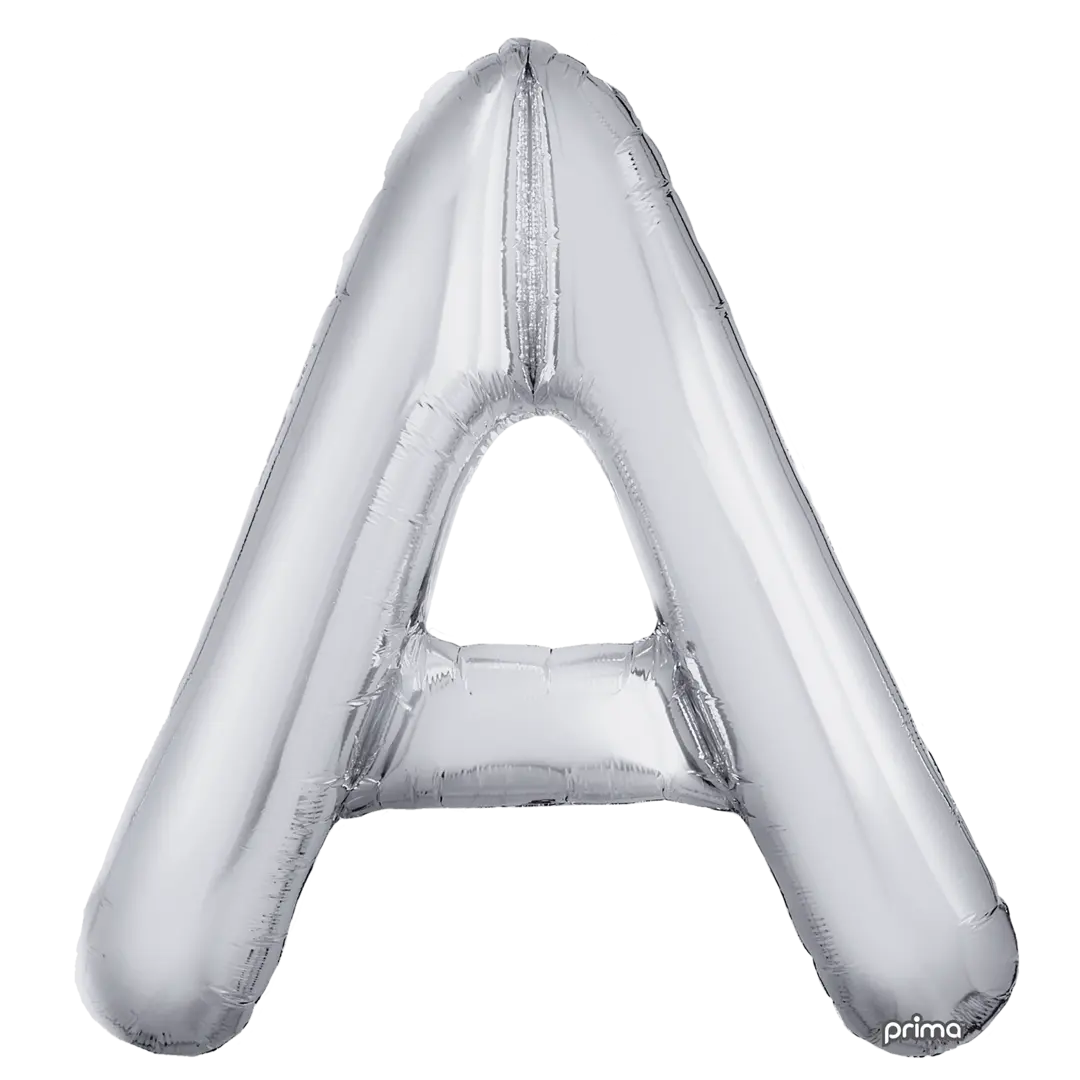 Prima 16 inch Letter A Silver Foil Balloon (2 Pack)