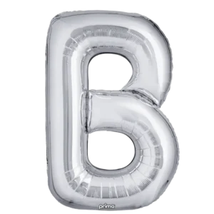 Prima 16 inch Letter B Silver Foil Balloon (2 Pack)