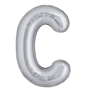 Prima 16 inch Letter C Silver Foil Balloon (2 Pack)