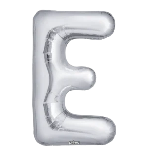 Prima 16 inch Letter E Silver Foil Balloon (2 Pack)
