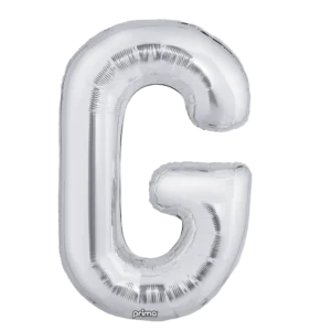 Prima 16 inch Letter G Silver Foil Balloon (2 Pack)