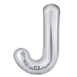 Prima 16 inch Letter J Silver Foil Balloon (2 Pack)