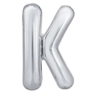 Prima 16 inch Letter K Silver Foil Balloon (2 Pack)