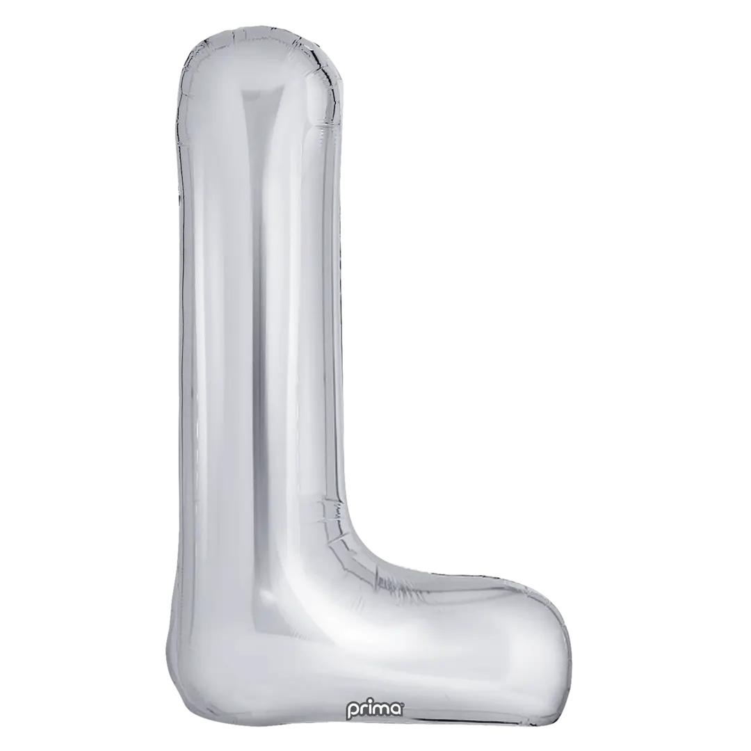 Prima 16 inch Letter L Silver Foil Balloon (2 Pack)