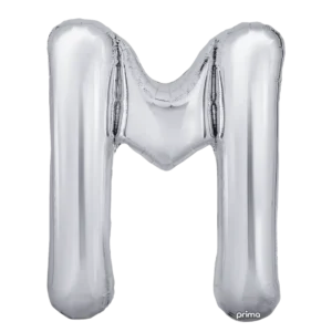 Prima 16 inch Letter M Silver Foil Balloon (2 Pack)