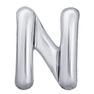 Prima 16 inch Letter N Silver Foil Balloon (2 Pack)