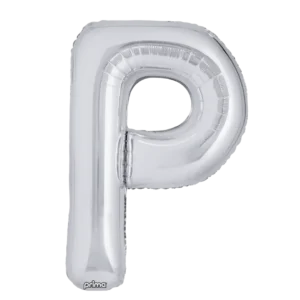 Prima 16 inch Letter P Silver Foil Balloon (2 Pack)