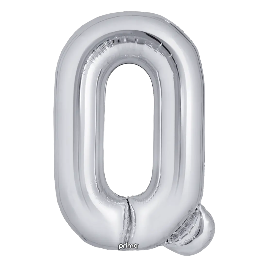 Prima 16 inch Letter Q Silver Foil Balloon (2 Pack)