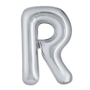 Prima 16 inch Letter R Silver Foil Balloon (2 Pack)