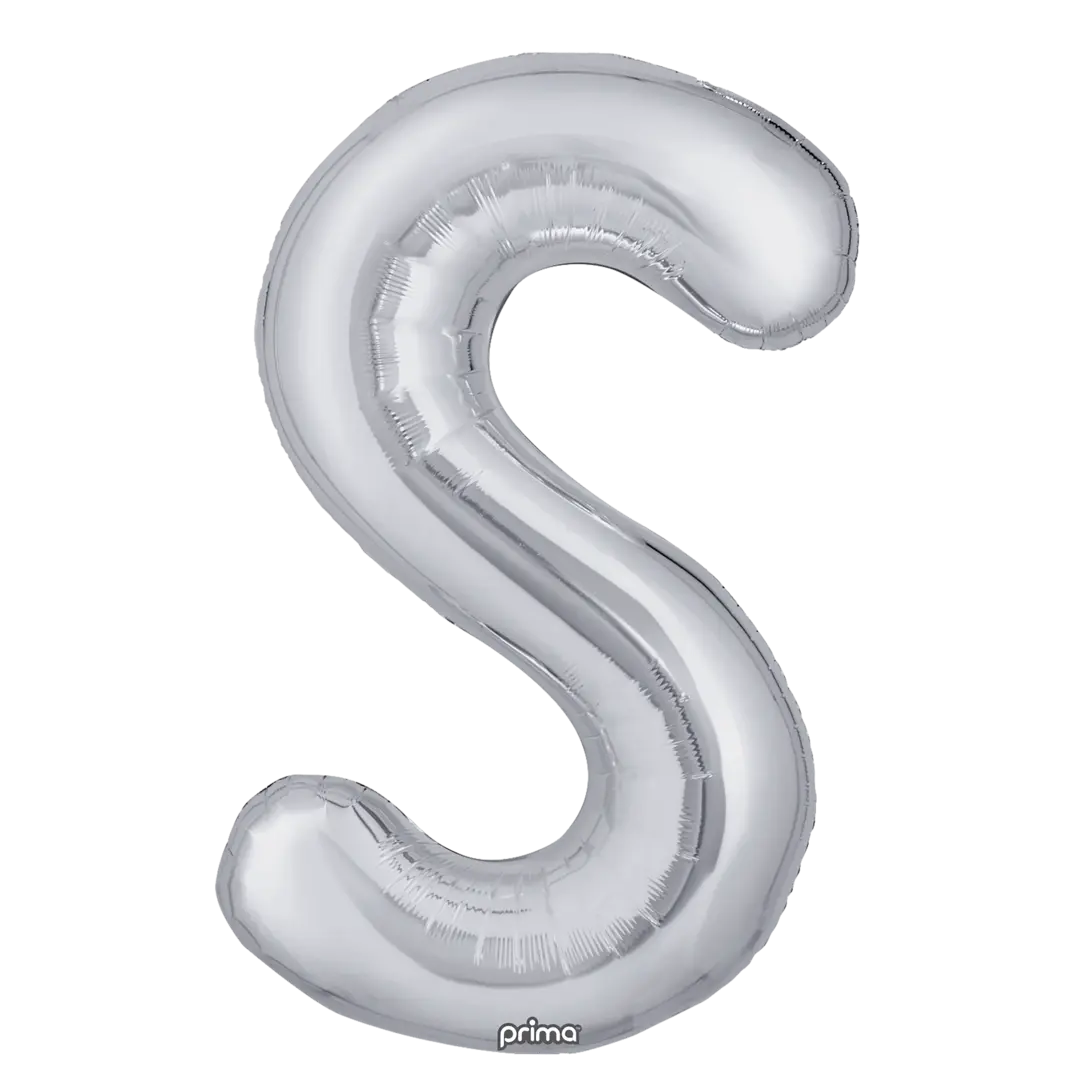 Prima 16 inch Letter S Silver Foil Balloon (2 Pack)