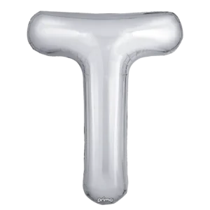 Prima 16 inch Letter T Silver Foil Balloon (2 Pack)
