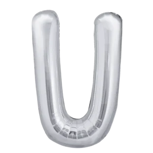 Prima 16 inch Letter U Silver Foil Balloon (2 Pack)