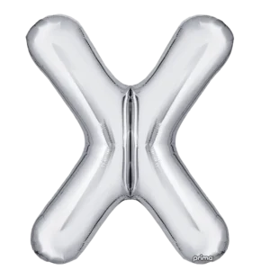 Prima 16 inch Letter X Silver Foil Balloon (2 Pack)
