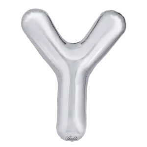 Prima 16 inch Letter Y Silver Foil Balloon (2 Pack)