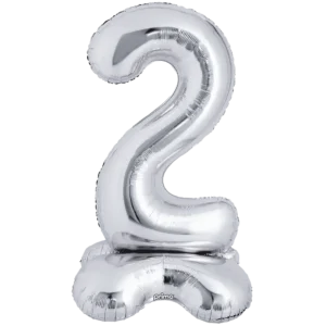 Prima 40 inch Silver Standing Number 2 Foil Balloon