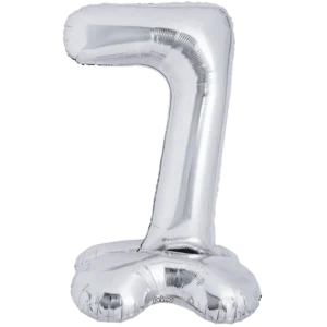 Prima 40 inch Silver Standing Number 7 Foil Balloon