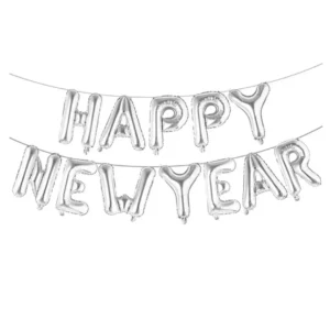 Party Deco 16 inch Happy New Year Silver Banner Foil Balloon