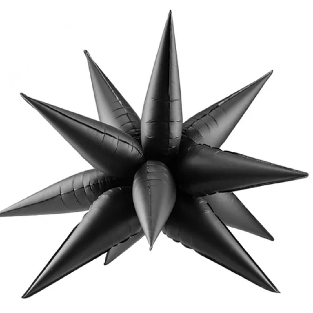 Party Deco 37 inch Matte Black Starburst Deco Balloon