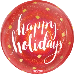 Prima 20 inch Happy Holidays Red Glitter Sphere Balloon
