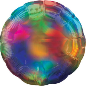 Anagram 18 inch Rainbow Iridescent Round Foil Balloon