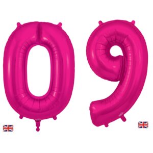 oaktree bright pink number foil balloons