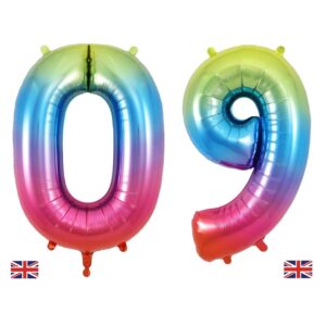 oaktree Rainbow number foil balloons