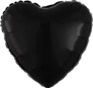 Anagram 18 inch Metallic Black Heart Foil Balloon