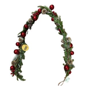60 Inch Xmas Pinecone Red Bauble & Berry Garland
