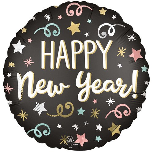 Anagram 18 inch New Year Confetti Satin Foil Balloon