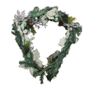 70 inch Xmas Pinecone Silver Berry Green Leaf Garland