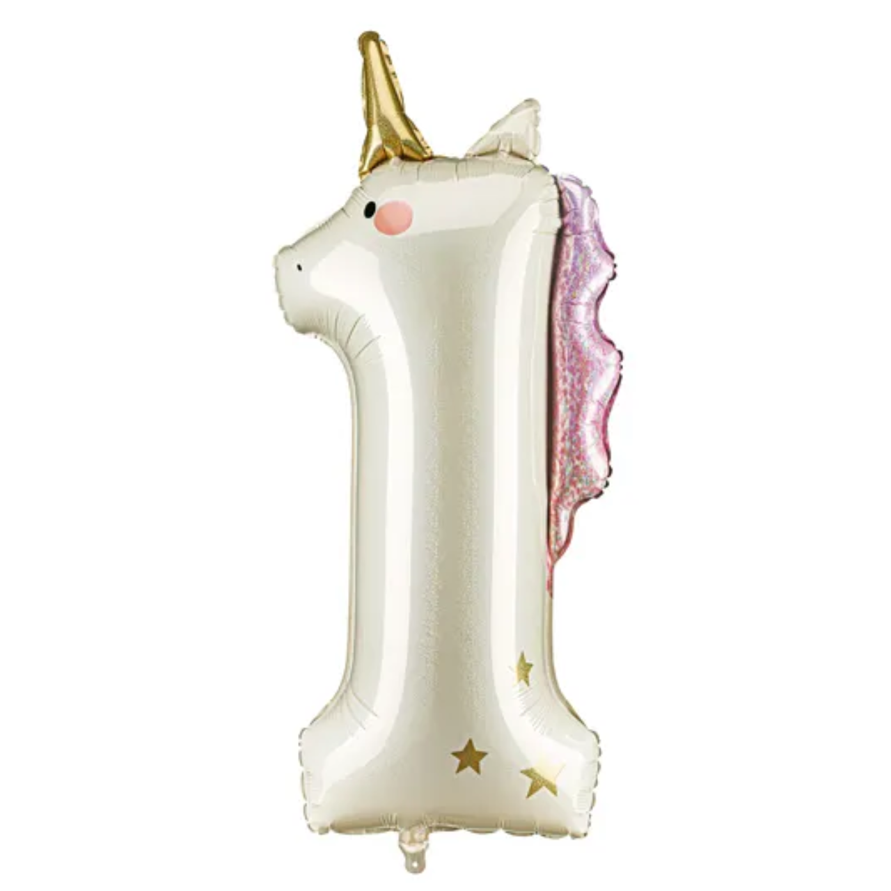 Party Deco 37 inch Unicorn Holo Number 1 Foil Balloon