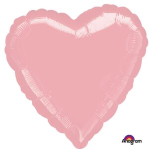 Anagram 18 inch Metallic Pearl Pastel Pink Heart Foil Balloon