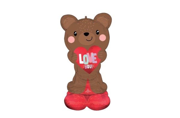 Anagram 49 inch Satin Brown Love Bear Airloonz Foil Balloon