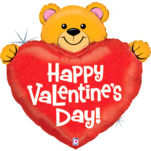 Grabo 30 inch Big Heart Valentine Bear Foil Balloon