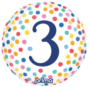Prima 18 inch Round Happy Birthday Colorful Confetti 3 Foil Balloon