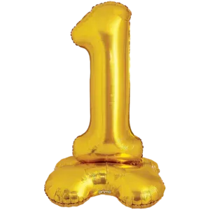 Prima 40 inch Gold Standing Number 1 Foil Balloon
