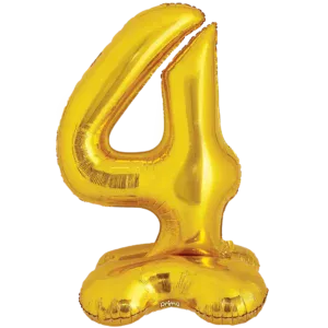 Prima 40 inch Gold Standing Number 4 Foil Balloon