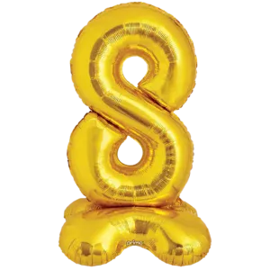 Prima 40 inch Gold Standing Number 8 Foil Balloon