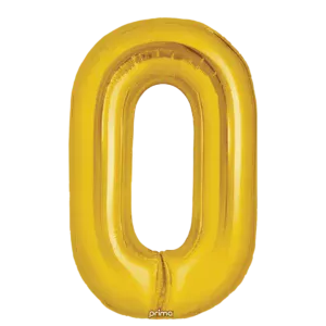 Prima 34 inch Gold Number 0 Foil Balloon