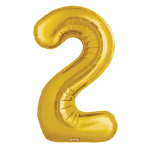 Prima 34 inch Gold Number 2 Foil Balloon