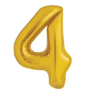 Prima 34 inch Gold Number 4 Foil Balloon