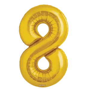 Prima 34 inch Gold Number 8 Foil Balloon