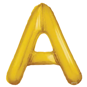 Prima 16 inch Letter A Gold Foil Balloon (2 Pack)