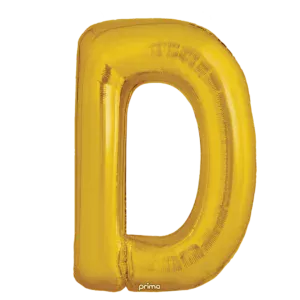 Prima 16 inch Letter D Gold Foil Balloon (2 Pack)